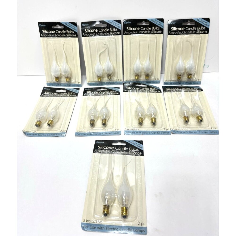 Darice 5W Silicone Candle Bulbs E12 Base Electric Candelabra Light 9 Packs! NEW